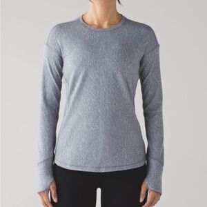 Lululemon Outrun Long Sleeve Running Luon Suited Jacquard Arctic Ice